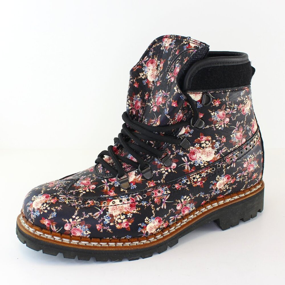 Brand New Tabitha Simmons Leather Floral Print Boots (9 US)